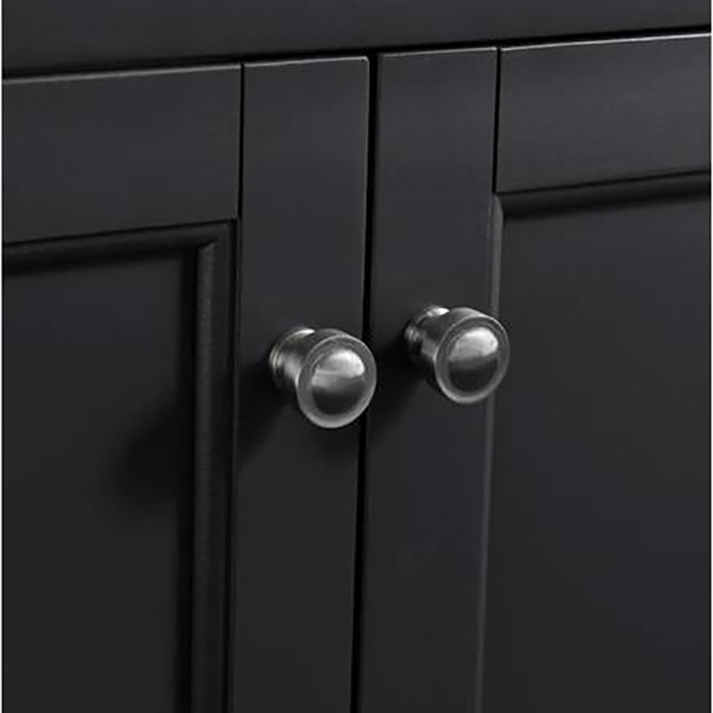 Marble Bathroom Wash Basin Vanity Cabinet Customized Black Wood